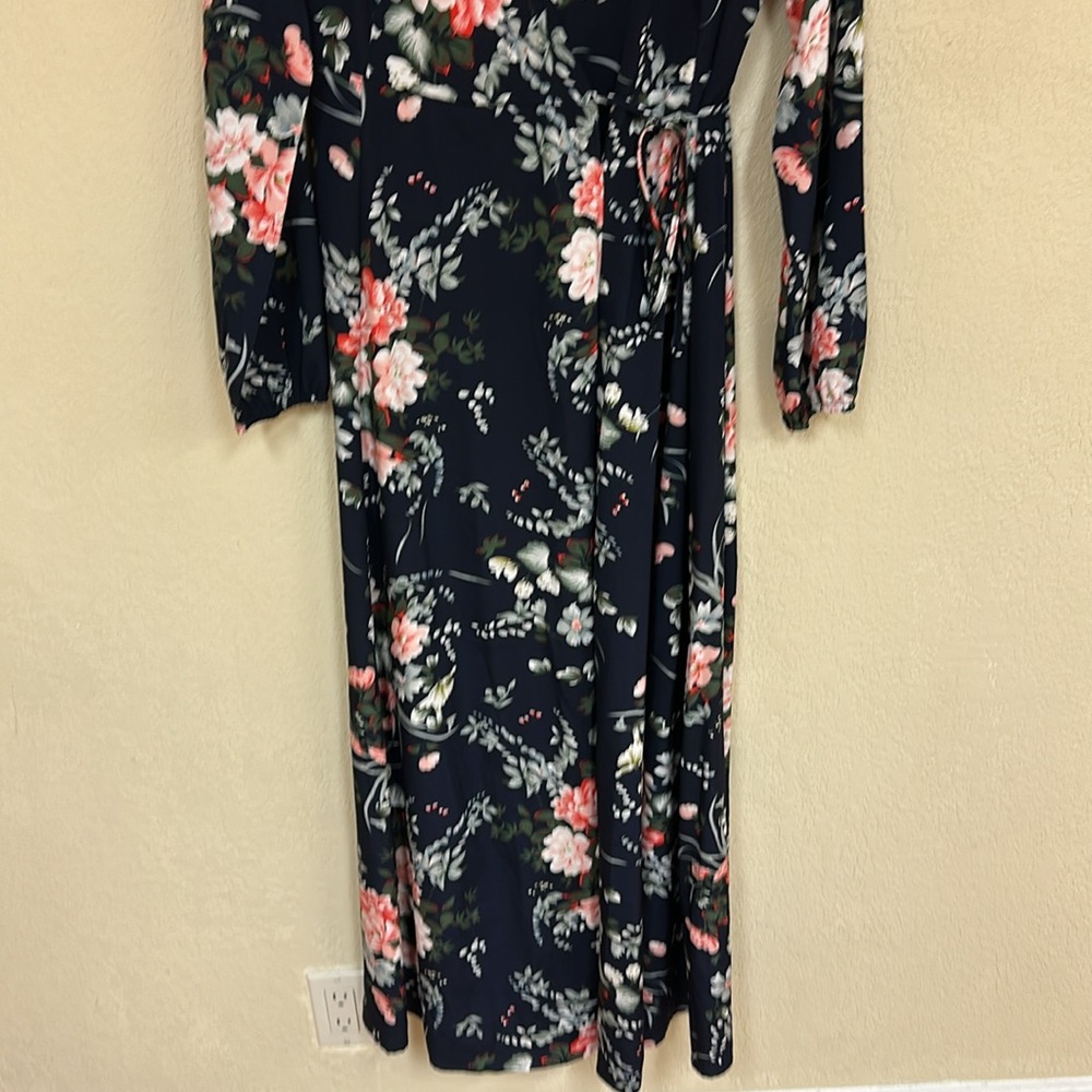 Cupshe NWT Women's floral long sleeve wrap midi dress size M - Picture 4 of 6